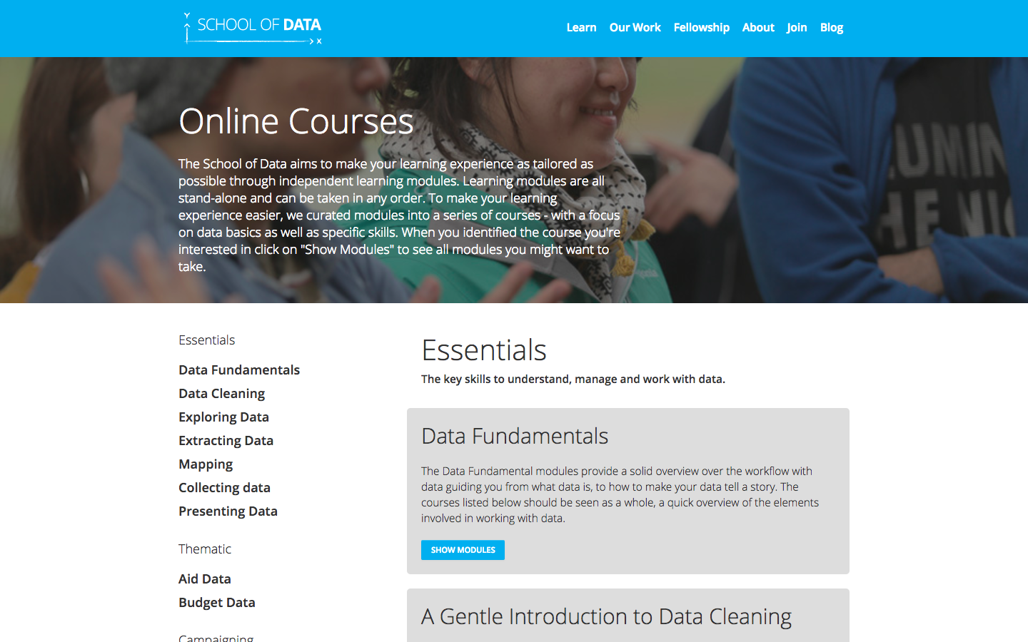 School of Data: Online Courses
